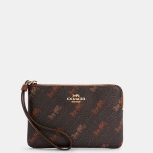 COACH Zip Wristlet With Horse And Carriage print